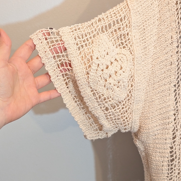 Dex Crochet Beige Beach Cover Up/Top - Picture 4 of 9